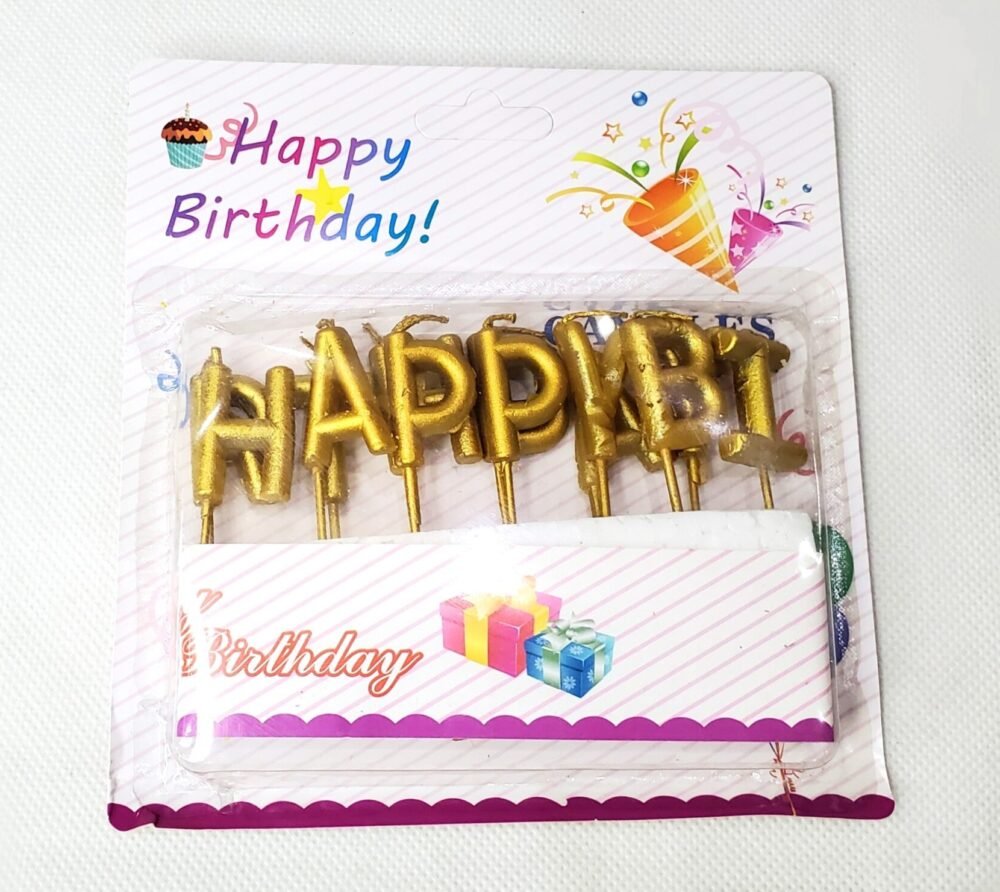 HAPPY BIRTHDAY ALPHABET CANDLES SET