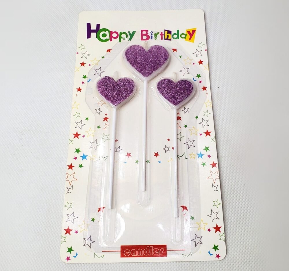 HEART STYLE BIRTHDAY GLITTER CANDLE FOR CAKE DECORATION