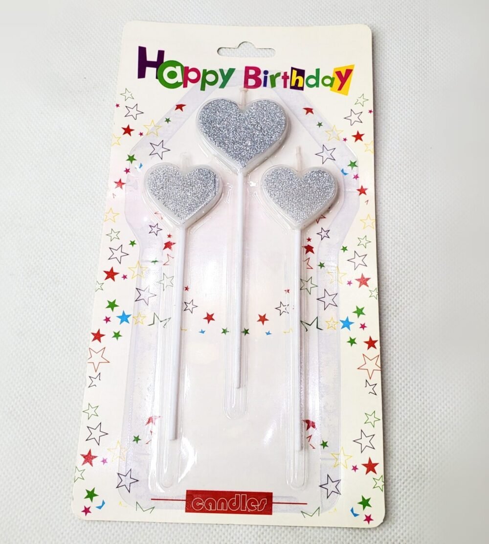 HEART STYLE BIRTHDAY GLITTER CANDLE FOR CAKE DECORATION