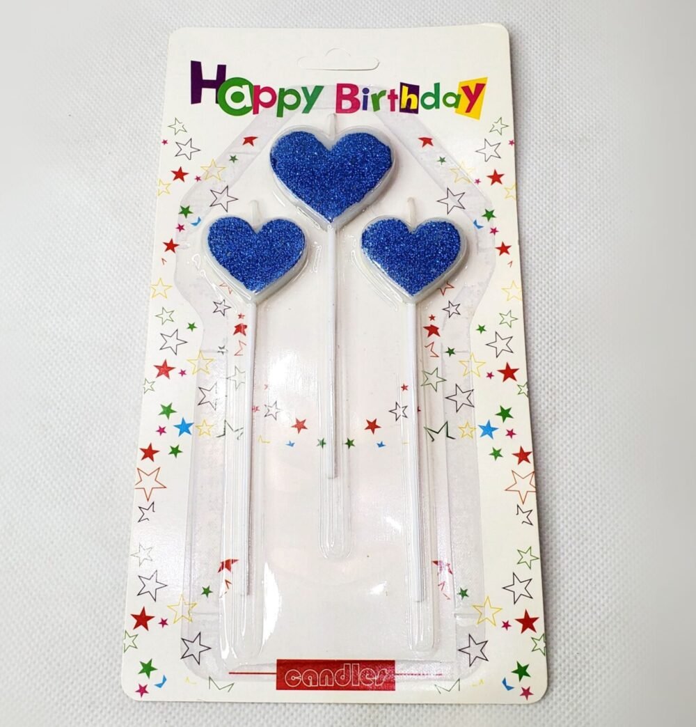 HEART STYLE BIRTHDAY GLITTER CANDLE FOR CAKE DECORATION