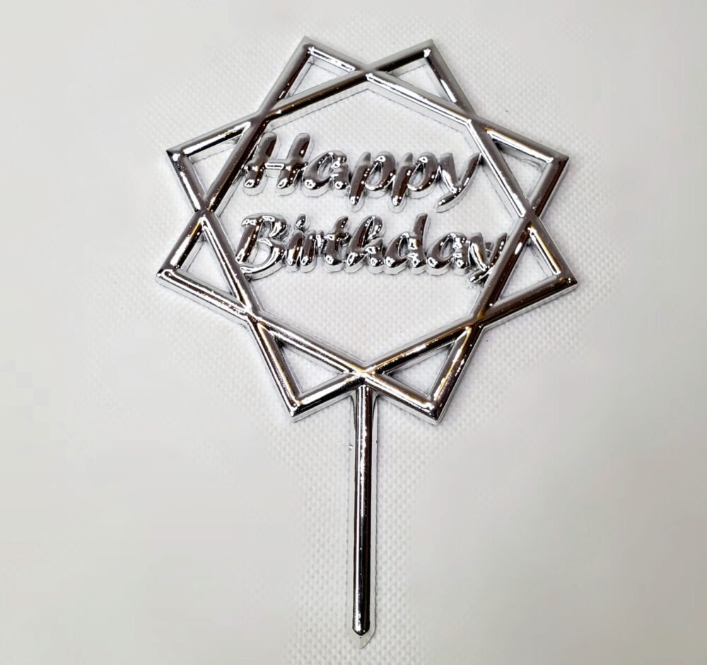 HAPPY BIRTHDAY PLASTIC CAKE TOPPER