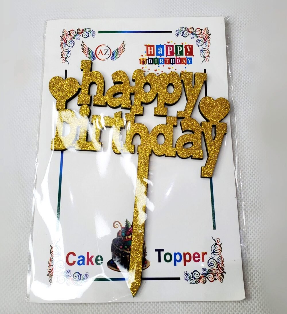 HAPPY BIRTHDAY CAKE TOPPER GLITTER