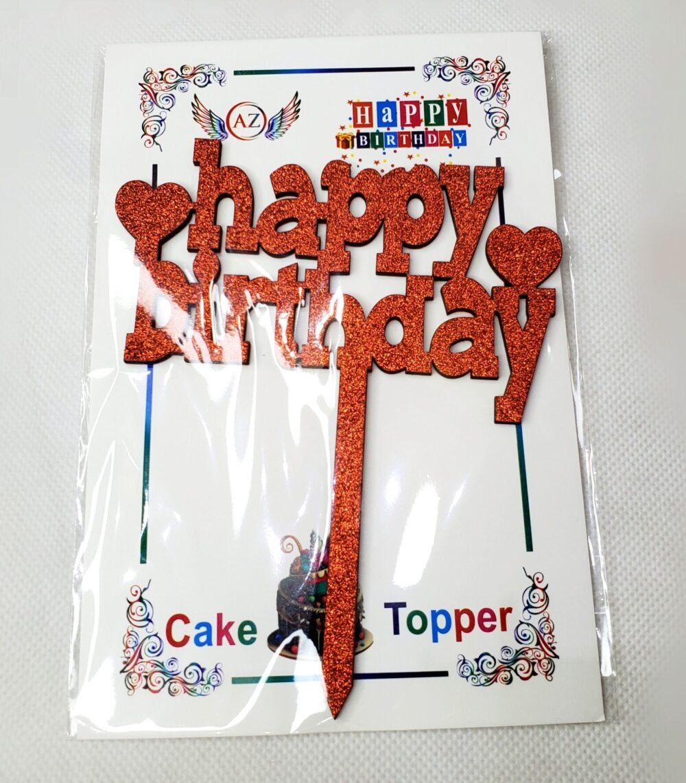 HAPPY BIRTHDAY CAKE TOPPER GLITTER