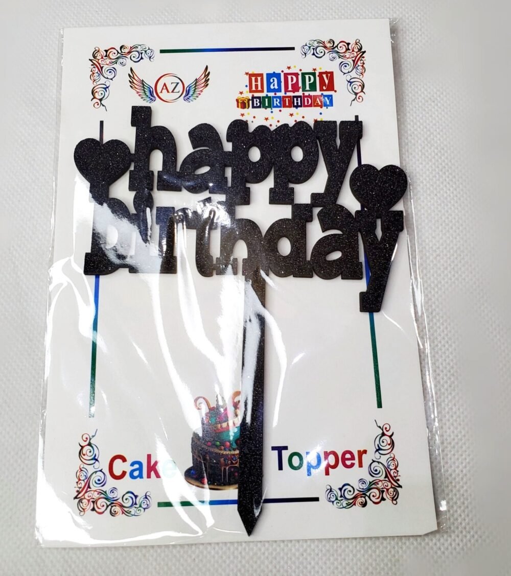 HAPPY BIRTHDAY CAKE TOPPER GLITTER