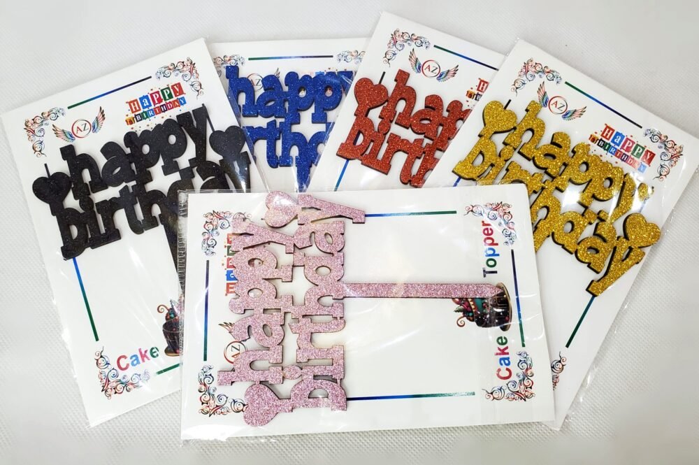 Happy Birthday Glitter Cake Topper