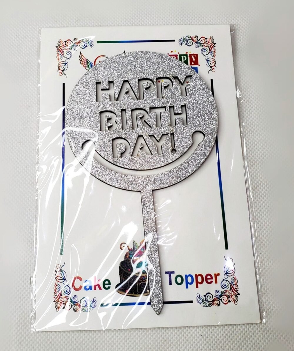 HAPPY BIRTHDAY SMILEY CAKE TOPPER