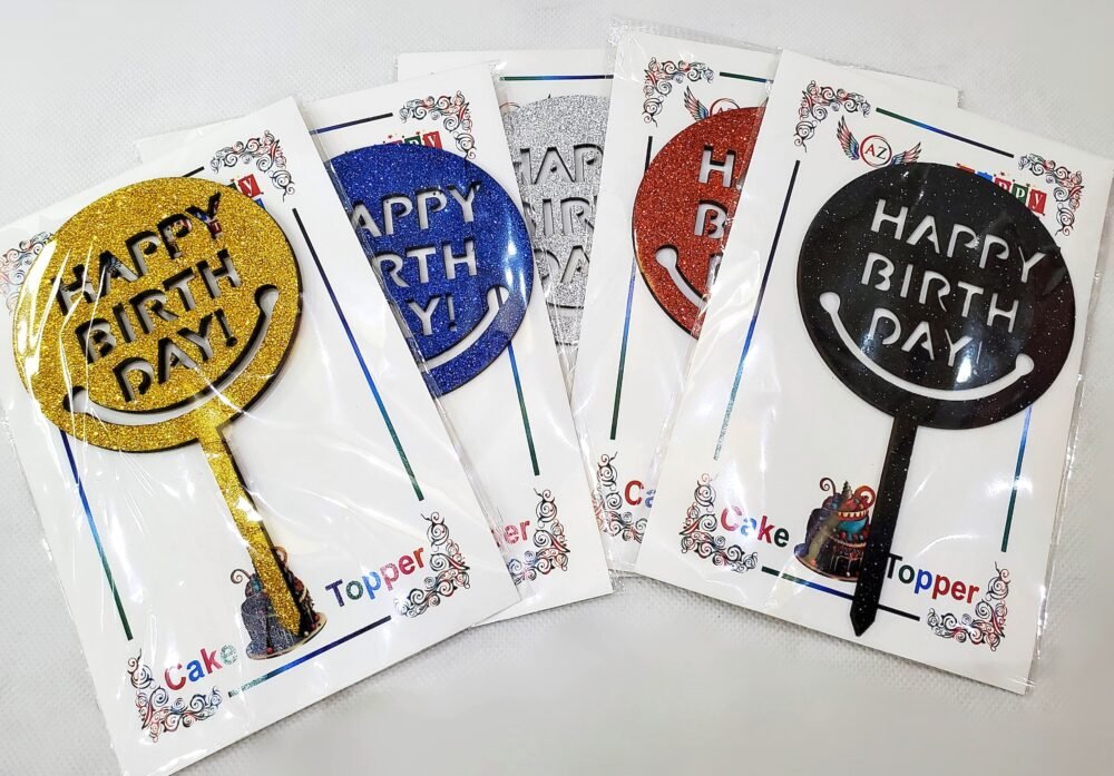 Happy Birthday Smiley Cake Topper