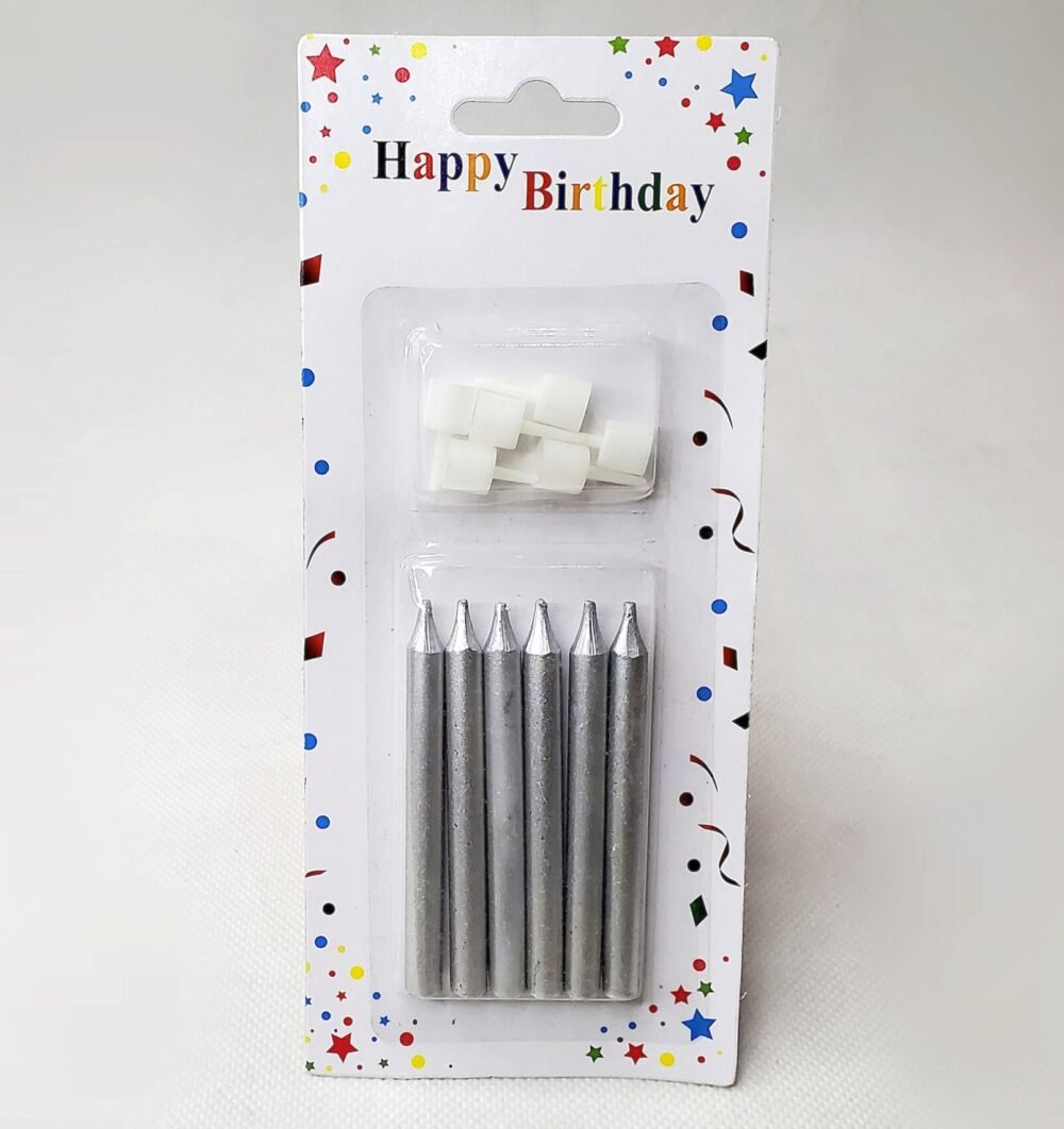 Buy Chrome Silver Birthday Candles Online at Pakistan