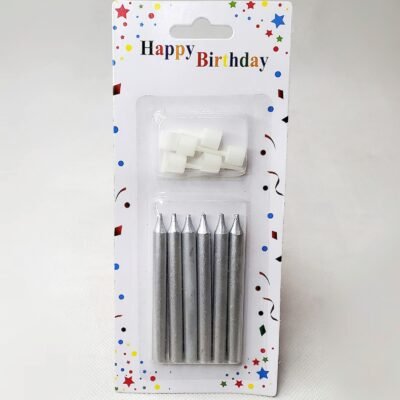 Buy Chrome Silver Birthday Candles Online at Pakistan